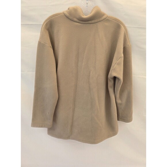 Vintage Nordstrom Fleece Quarter Zip Pullover Sweater SZ M Made In USA Tan - Picture 4 of 7